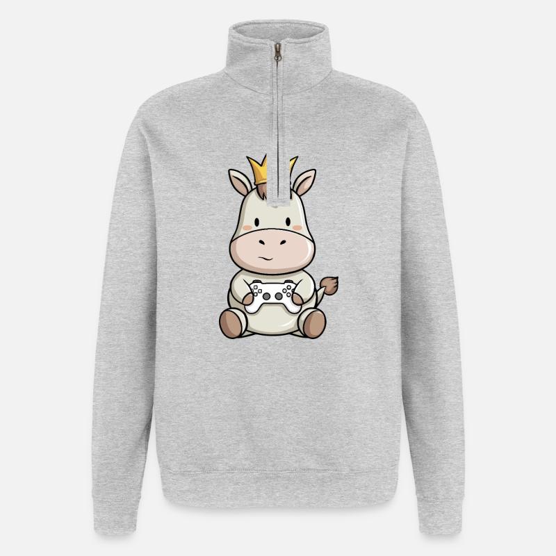 controller esel krone - Quarter-Zip-Sweatshirt - Grau meliert