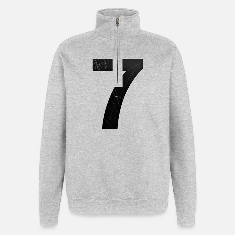 Grunge Seven Scratches - Quarter-Zip Sweatshirt - heather grey