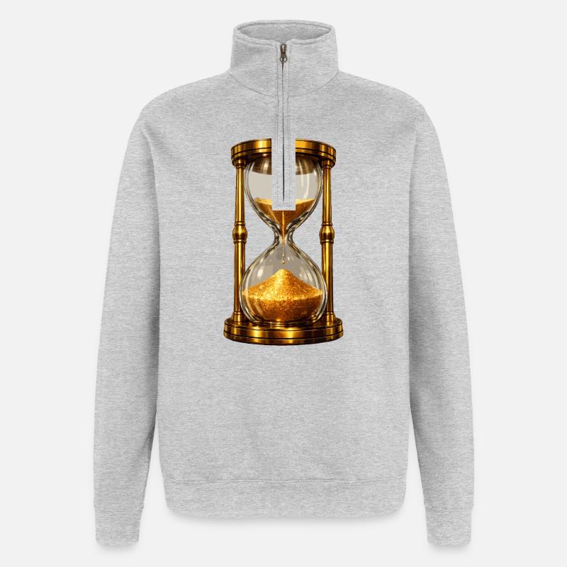 Goldene Sanduhr - Quarter-Zip-Sweatshirt - Grau meliert