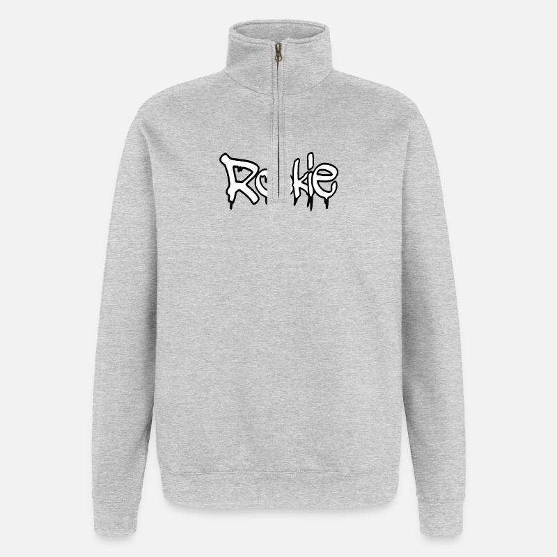 Graffiti-Stil Anfänger-Textdesign - Quarter-Zip-Sweatshirt - Grau meliert