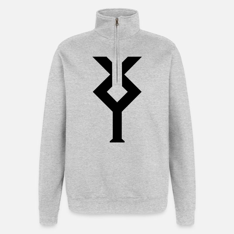 Ixylon Segelklasse Segelzeichen - Quarter-Zip-Sweatshirt - Grau meliert