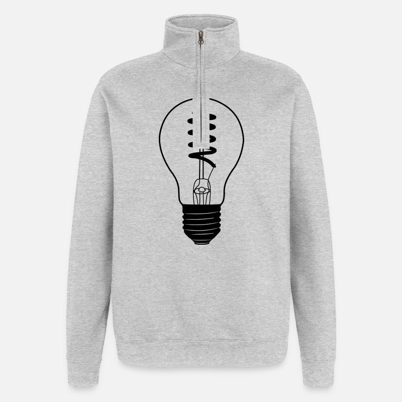 Elektriker Glühbirne - Quarter-Zip-Sweatshirt - Grau meliert