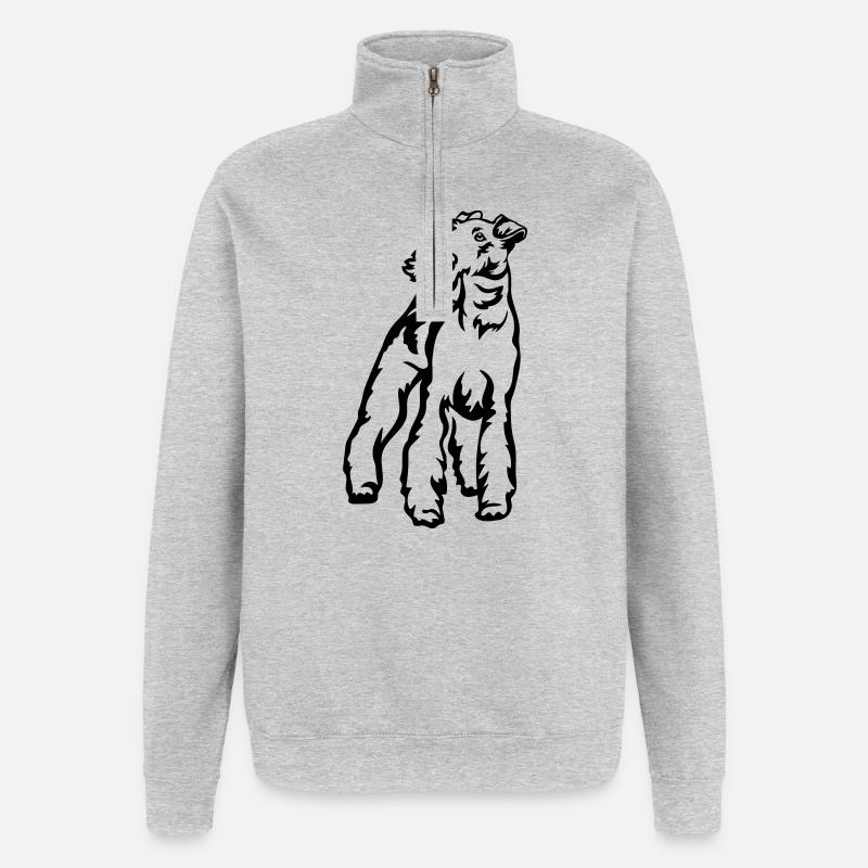 Foxterrier - Quarter-Zip-Sweatshirt - Grau meliert