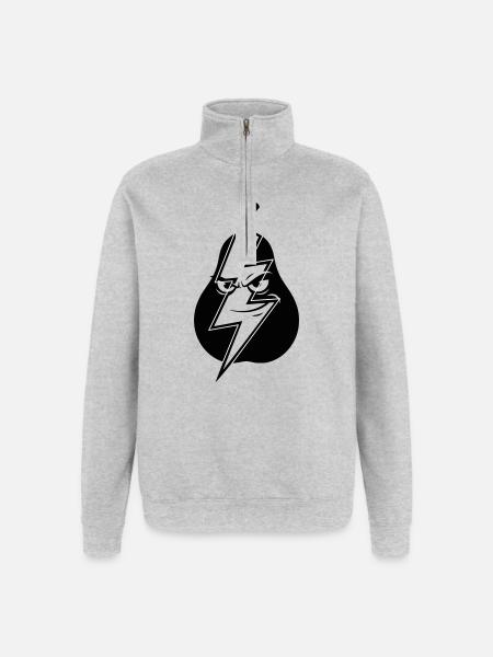 Blitzbirne Wortwitz Geistesblitz Klugscheißer  - Quarter-Zip-Sweatshirt - Grau meliert
