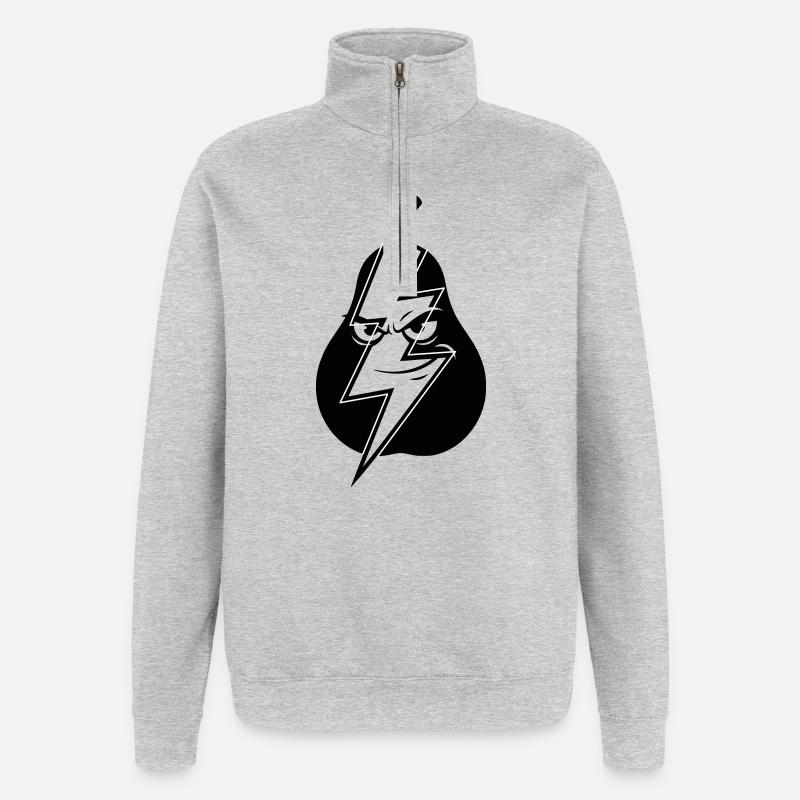 Blitzbirne Wortwitz Geistesblitz Klugscheißer  - Quarter-Zip-Sweatshirt - Grau meliert
