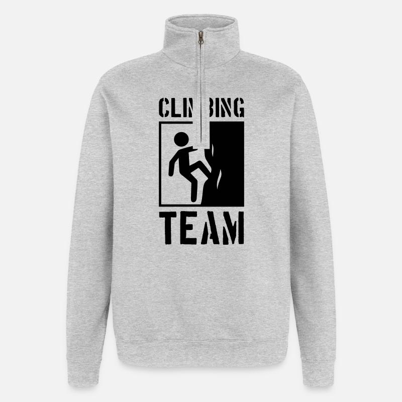 Climbing Team Berge Klettern - Quarter-Zip-Sweatshirt - Grau meliert