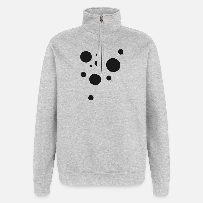 Dots - Sweat à zip 1/4 - gris chiné