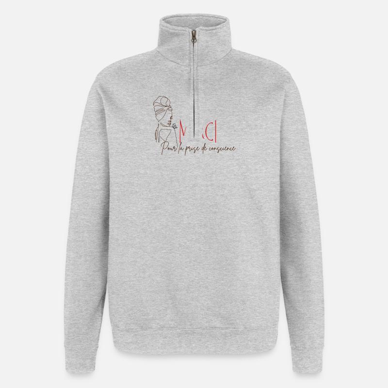 Merci pour la prise de conscience - Sweat à zip 1/4 - gris chiné