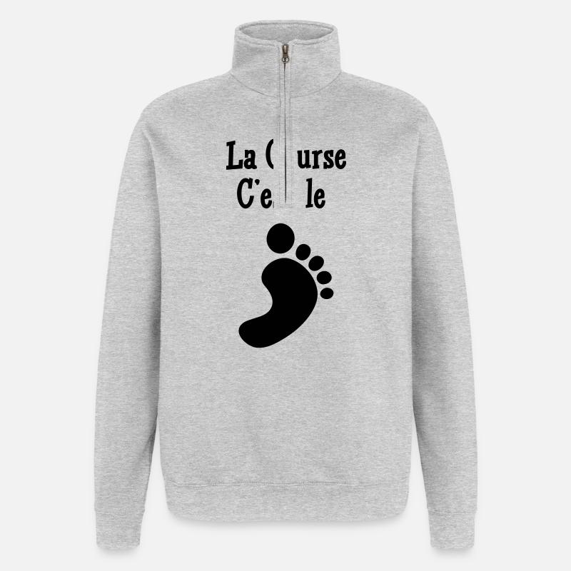 Course à Pied / Running / Jogging / Coureur - Sweat à zip 1/4 - gris chiné