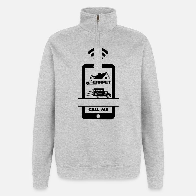 Rufen Sie mich an Telefon Teppichleger - Quarter-Zip-Sweatshirt - Grau meliert