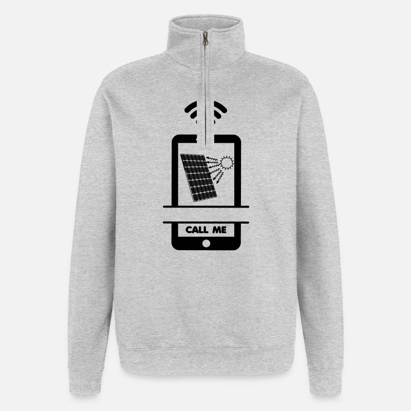 Call me phone solar panel installer - Quarter-Zip Sweatshirt - heather grey