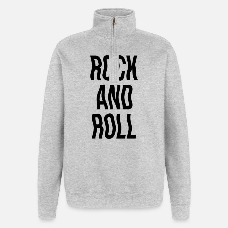 Conception musicale rock and roll - Sweat à zip 1/4 - gris chiné