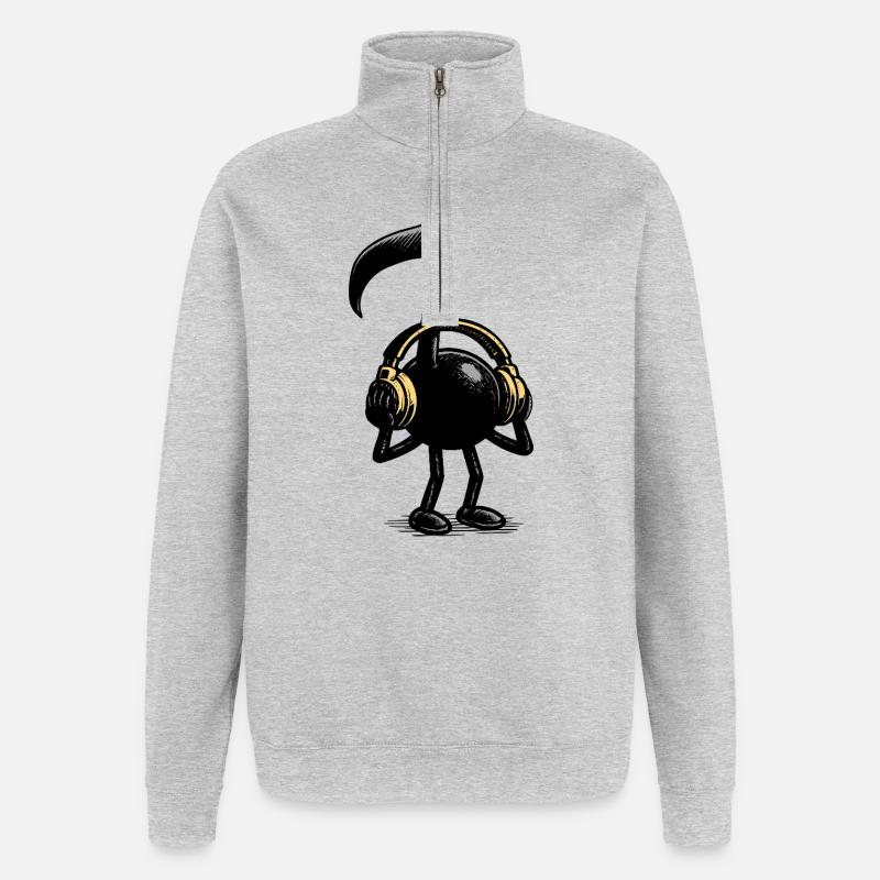 musical note - Quarter-Zip Sweatshirt - heather grey