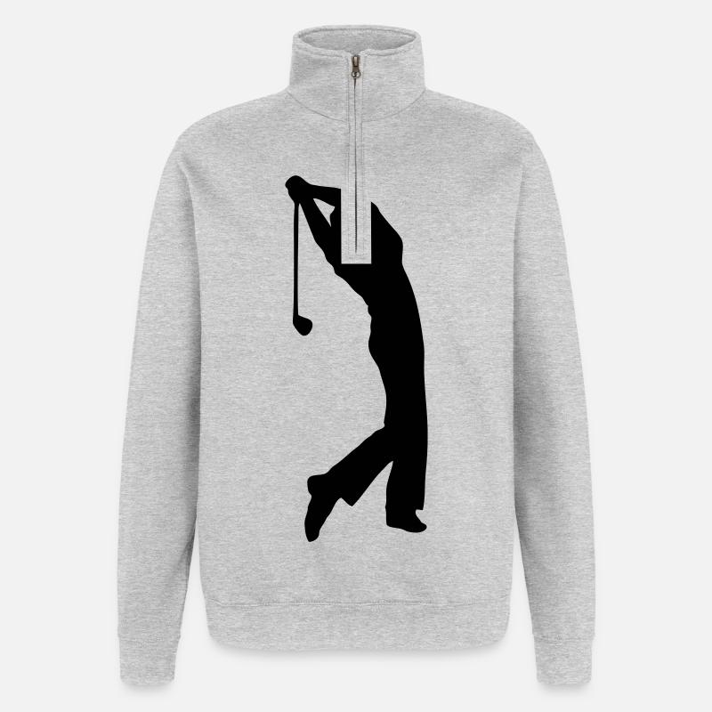 golfeurs - Sweat à zip 1/4 - gris chiné