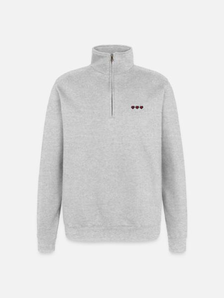 Three Lives - Quarter-Zip Sweatshirt - heather grey