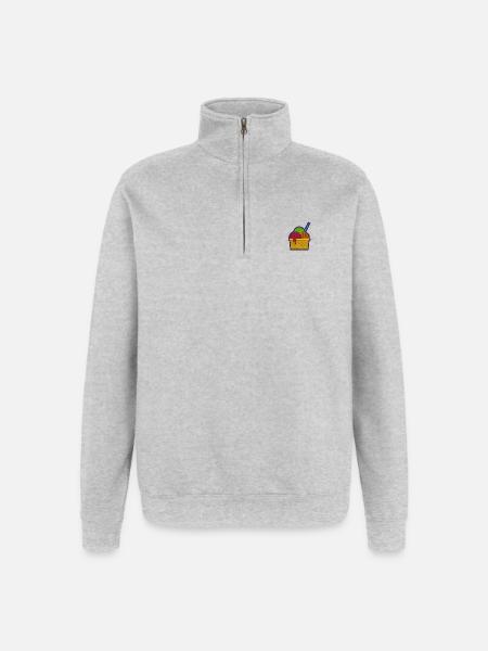 Glace - Sweat à zip 1/4 - gris chiné