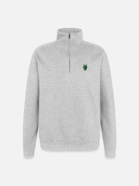 Twofaced alien - Quarter-Zip Sweatshirt - heather grey