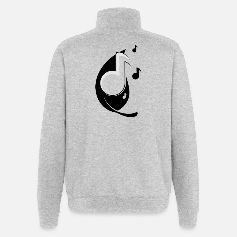 Blatt Noten - Quarter-Zip-Sweatshirt - Grau meliert