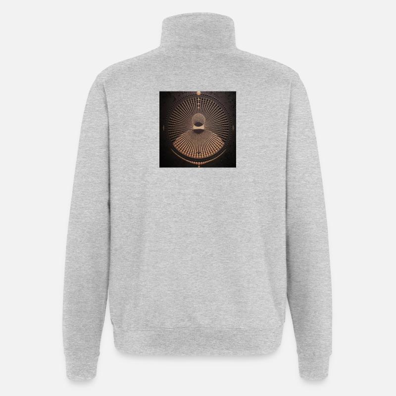 Das Mandala des Perlenrings - Quarter-Zip-Sweatshirt - Grau meliert