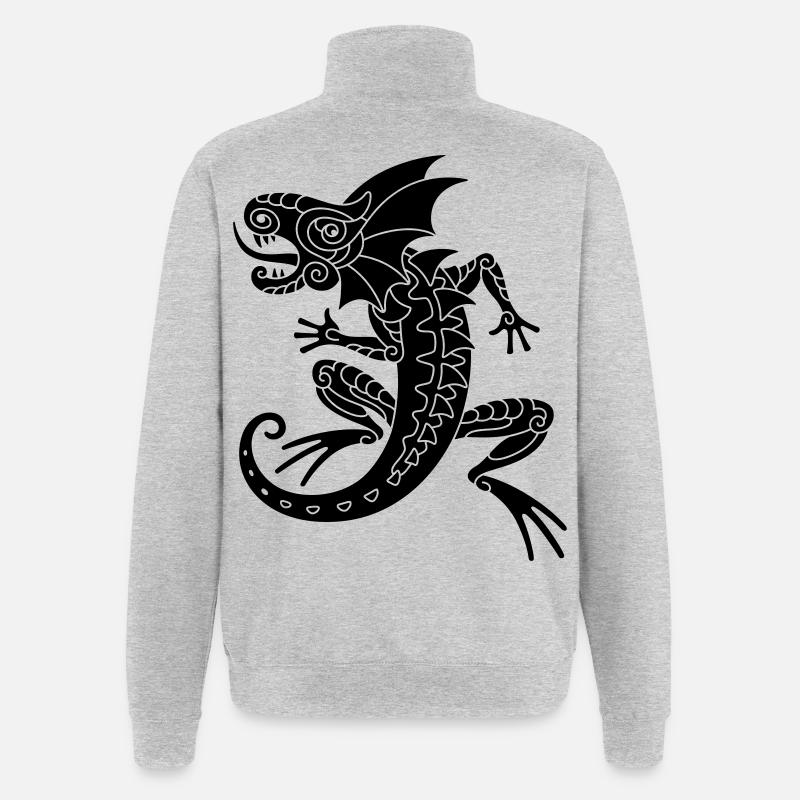 Echse - Quarter-Zip-Sweatshirt - Grau meliert