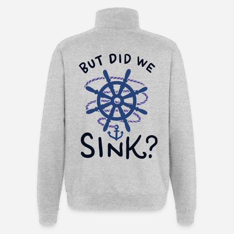 Bateau voile cadeau de capitaine - Sweat à zip 1/4 - gris chiné
