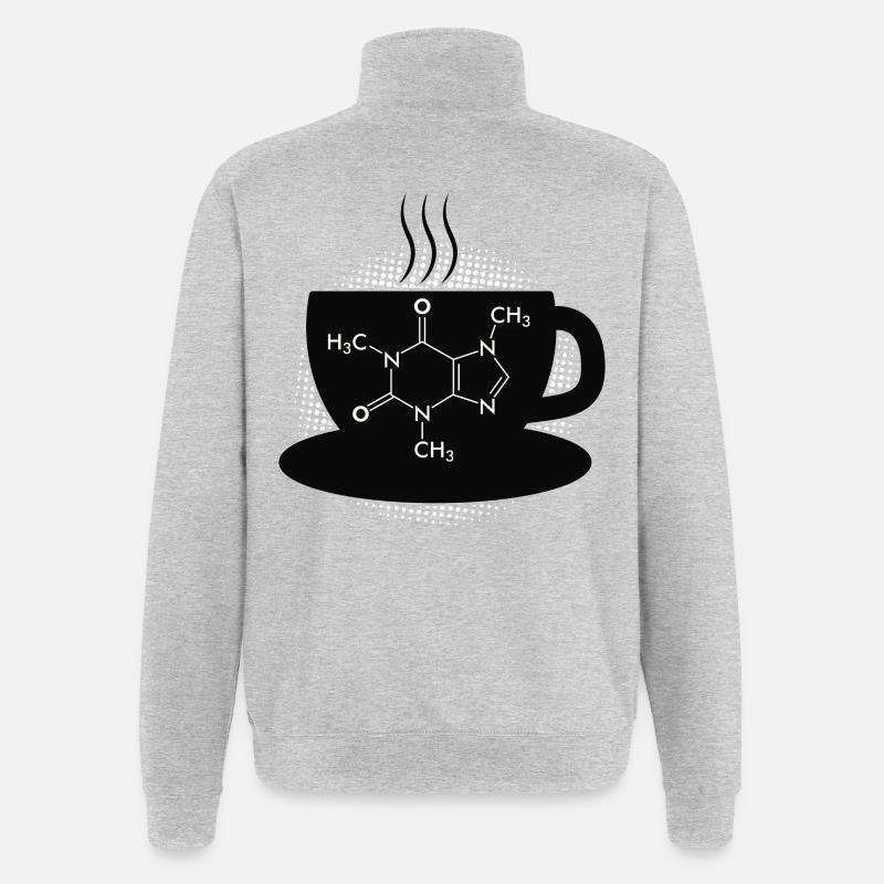 Kaffee Caffeine Molecule - Quarter-Zip-Sweatshirt - Grau meliert
