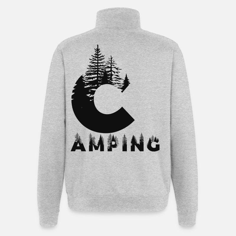 camping - Sweat à zip 1/4 - gris chiné