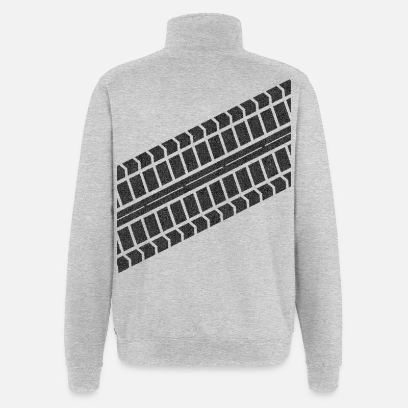 Empreinte des pneus - Sweat à zip 1/4 - gris chiné