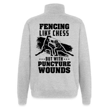 fencing - Quarter-Zip Sweatshirt - heather grey - Back - AI Model Male 178 dark (178cm)