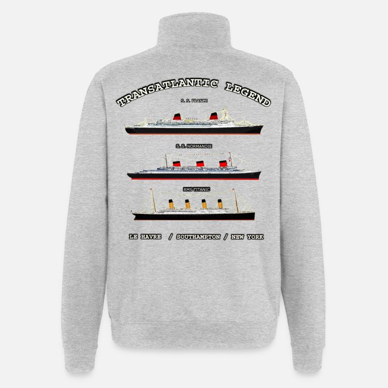TRANSATLANTIC LEGEND Louis RUNEMBERG © Adagp - Sweat à zip 1/4 - gris chiné