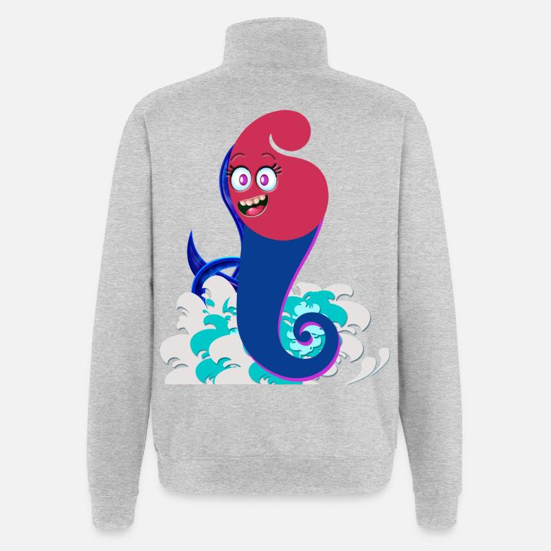 Surf-Spiral-Geist - Quarter-Zip-Sweatshirt - Grau meliert