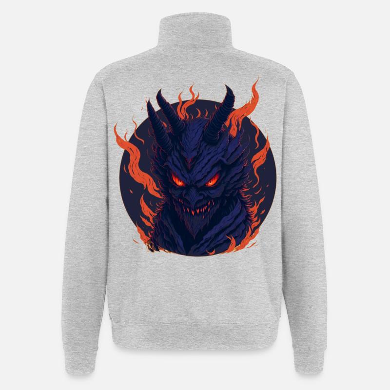 Lucifer - Sweat à zip 1/4 - gris chiné