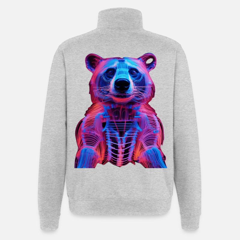 Neon-Hirschkäfer Design - Quarter-Zip Sweatshirt - heather grey