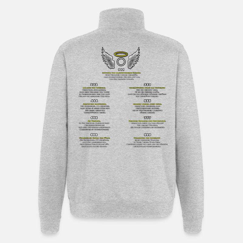 Engelzahlen Muster der Manifestation - Quarter-Zip-Sweatshirt - Grau meliert