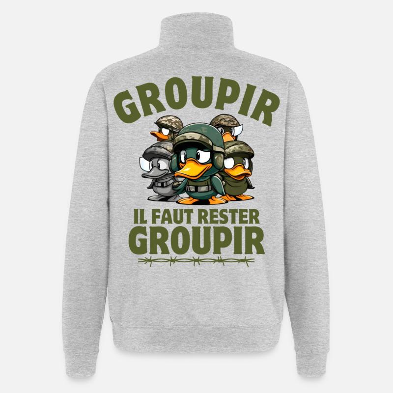 die siebte Kompanie, Tassin, Pitivier - Quarter-Zip-Sweatshirt - Grau meliert