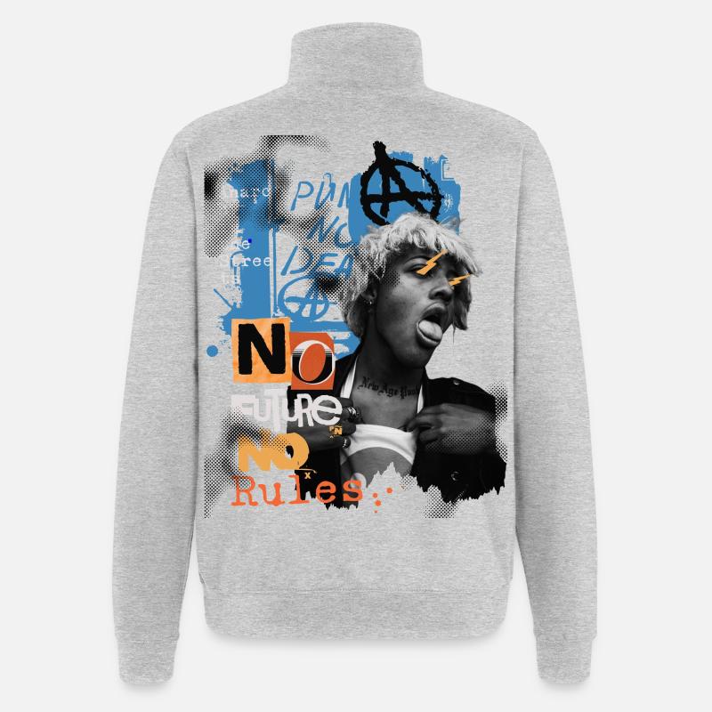 Punk No Future Neon Rebel - Quarter-Zip-Sweatshirt - Grau meliert