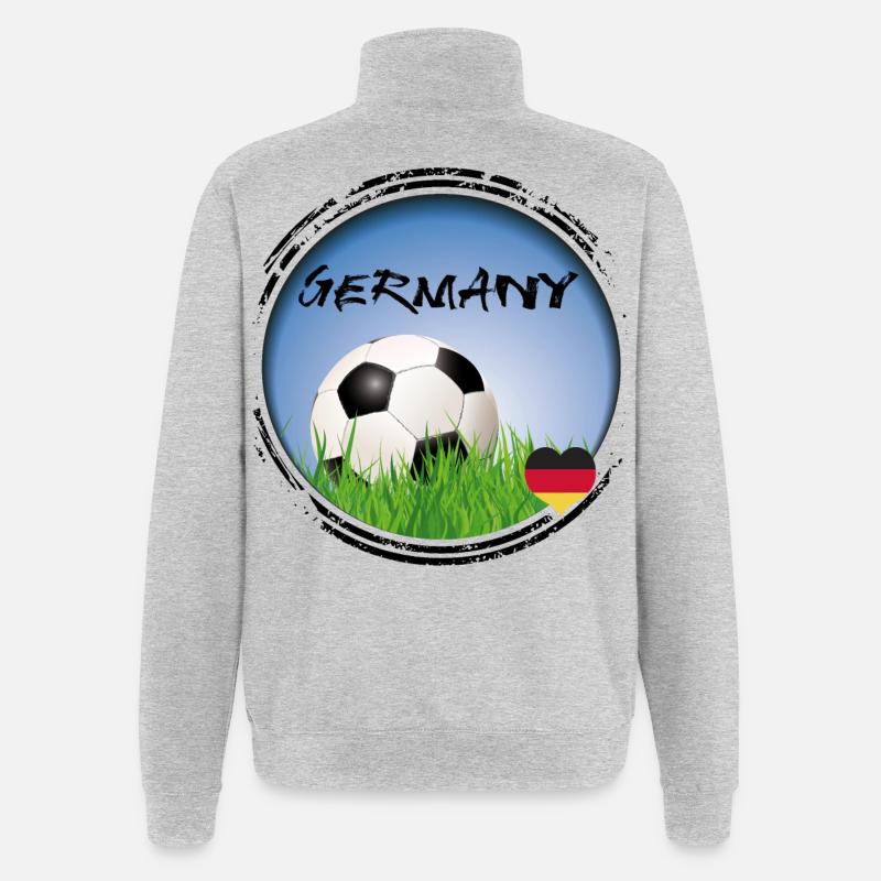 Fussball Deutschland - Quarter-Zip-Sweatshirt - Grau meliert
