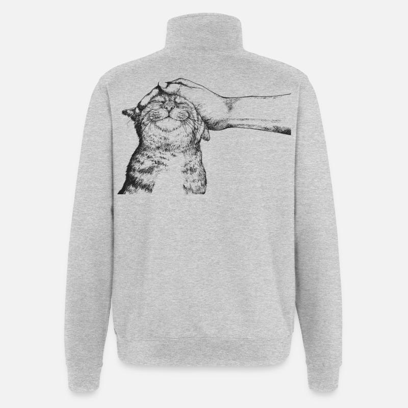DIE GLÜCKLICHE KATZE - Quarter-Zip-Sweatshirt - Grau meliert
