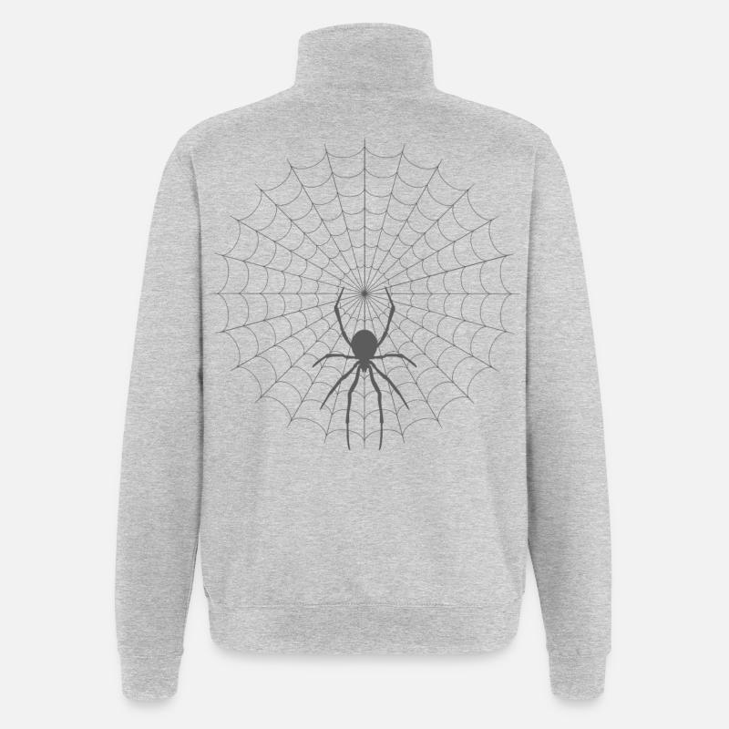 Spider Web Silhouette - Quarter-Zip Sweatshirt - heather grey