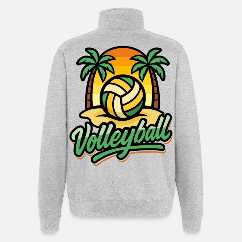 SuperSpike | Beach-volley - Sweat à zip 1/4 - gris chiné