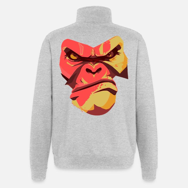 Conception Gorilla Power Back - Sweat à zip 1/4 - gris chiné