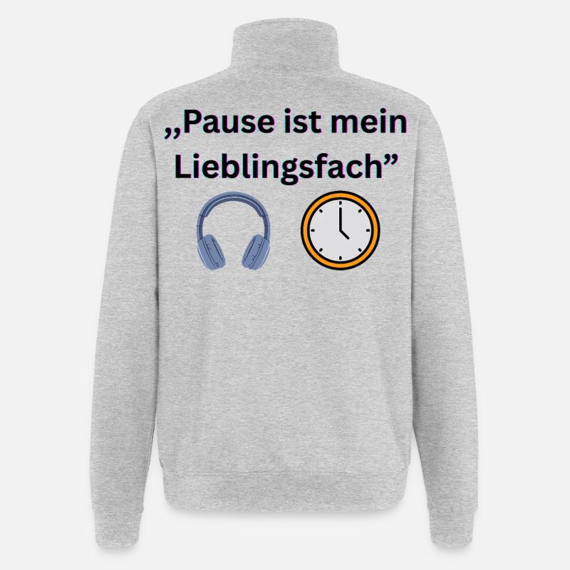 Lustiger Schuldspruch  - Quarter-Zip-Sweatshirt - Grau meliert