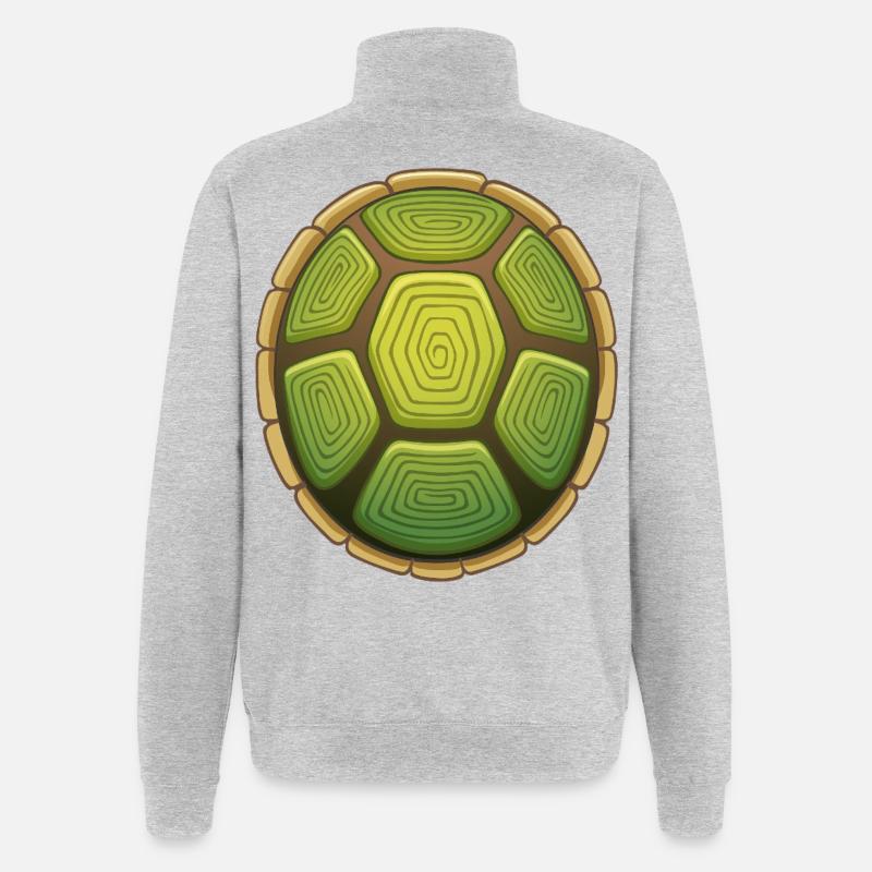 Lent comme une tortue - Sweat à zip 1/4 - gris chiné