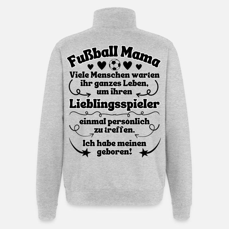 Joueuse préférée de la maman footballeuse - Sweat à zip 1/4 - gris chiné