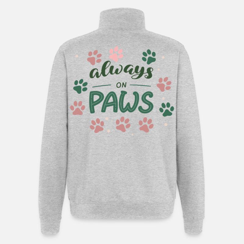 Toujours sur les pattes - Sweat à zip 1/4 - gris chiné
