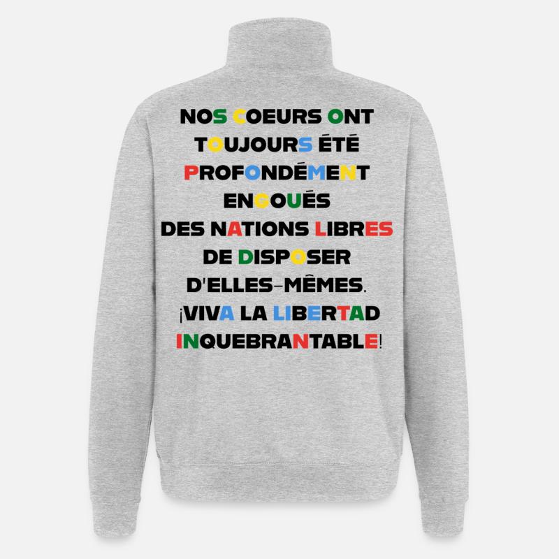 VIVE LA LIBERTÉ - Sweat à zip 1/4 - gris chiné