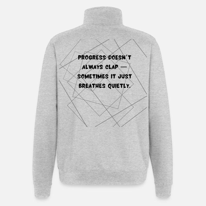 Progress Doesn’t Always Clap Deep Quote - Quarter-Zip Sweatshirt - heather grey