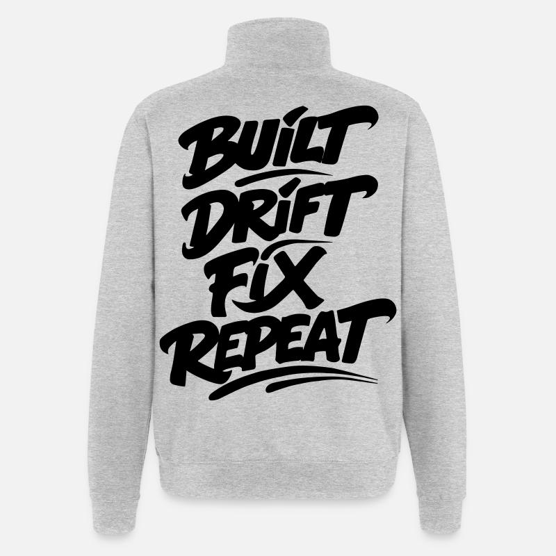 Build Drift Fix Repeat v2 - Sweat à zip 1/4 - gris chiné