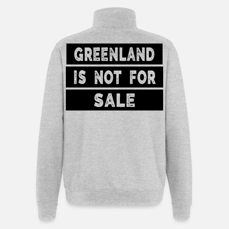 Le Groenland n’est pas à vendre - Sweat à zip 1/4 - gris chiné