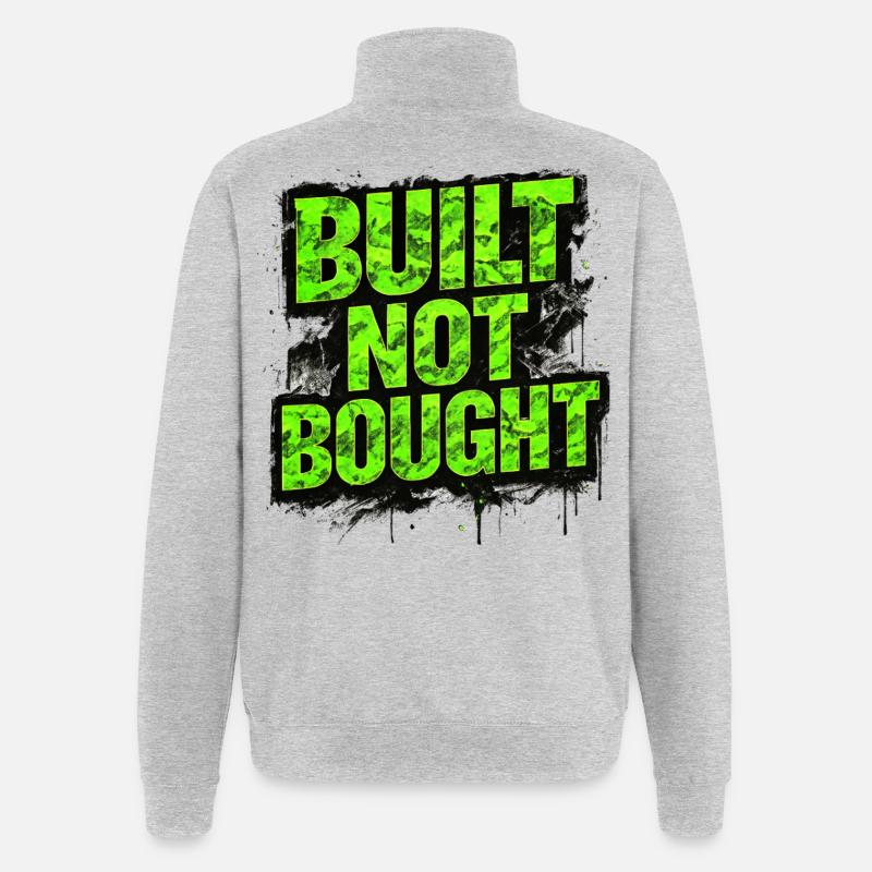 Built Not Bought Auto Tuning Statement - Quarter-Zip-Sweatshirt - Grau meliert